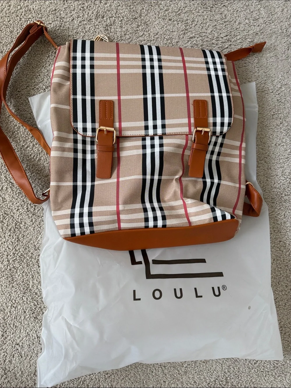 LouLu Plaid Backpack Womens Bag